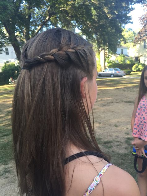 Two French braids connected so pretty!! Two Braids Connected In The Back, 2 Plaits Into Ponytail, French Ponytail Hairstyles, French Plait Hairstyles Half Up, 2 French Braids Half Up Half Down, Half French Braid Half Down, French Braids Half Up Half Down, 2 Braids Half Up Half Down, French Plait Hairstyles