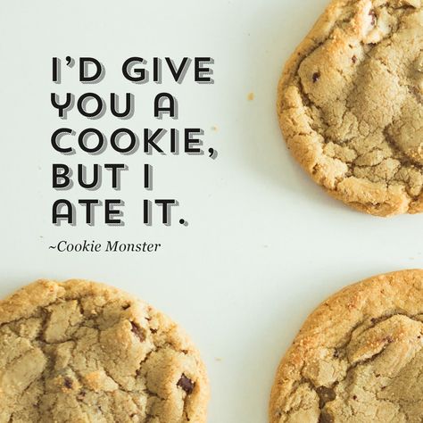 7 Cookie Quotes from Cookie Monster Cookies Instagram Post, Cookie Quotes Funny Cute, Quotes About Cookies, Cookies Advertising, Cookie Monster Quotes, Cookies Quotes, Cookie Branding, Snacking Quotes, Cookie Puns