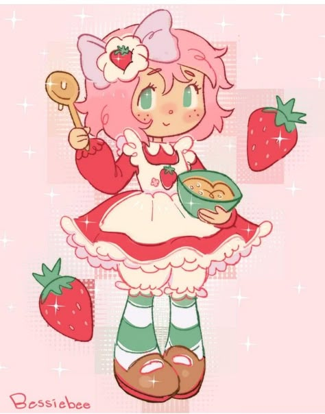 Strawberry Shortcake Cartoon, Strawberry Shortcake Characters, Short Cake, Wow Art, Cute Art Styles, Kawaii Drawings, Kawaii Art, Sketchbook Art Inspiration, Funky Art