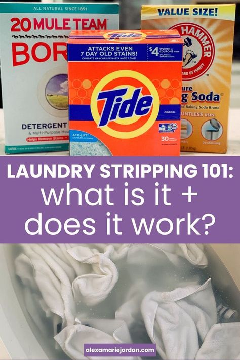 Laundry Stripping Recipe, Non Toxic Laundry, Borax Laundry, How To Whiten Clothes, Borax Cleaning, Tide Detergent, Laundry Stripping, Baking Soda Benefits, How To Clean Pillows