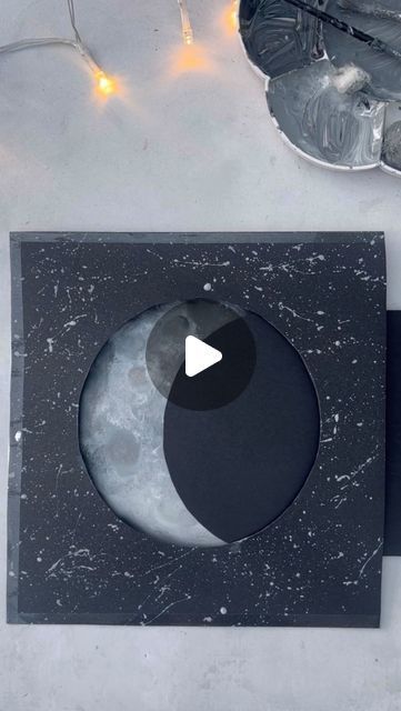 Phases Of Moon Activity, Moon Day Activities For Kids, Moon Day Poster Making, Moon Stem Activities For Kids, Moon School Project, Moon Crafts For Preschoolers, Day And Night Art Preschool, Full Moon Craft, Moon Phase Activities For Kids