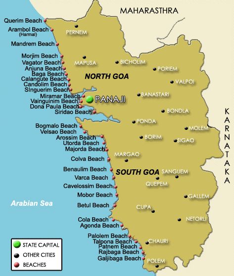 Goa Beaches #India Goa Map, Goa Beaches, Travel India Beautiful Places, Weather In India, Goa Travel, North Goa, India Travel Places, Road Trip Map, India Travel Guide