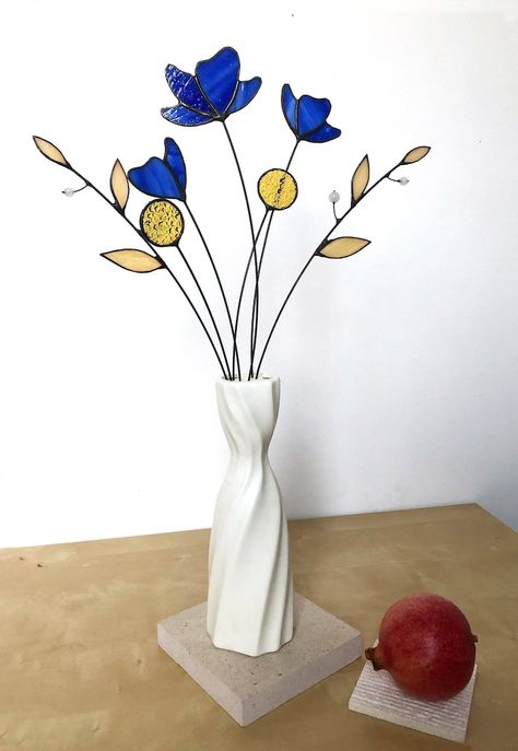 Wild Flower Bouquet, Flower Bouquet Gift, Flower Suncatcher, Arrangement Flower, Bouquet Gift, Flowers Bouquet Gift, Stained Glass Flowers, Wildflower Bouquet, Stained Glass Crafts