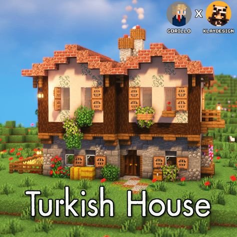 A cozy house inspired by Turkey, complete with full interior. Download my builds on Patreon. Turkish House, House In Minecraft, Clay House, Minecraft Construction, Minecraft Decorations, Gamer Boy, Clay Houses, Minecraft Crafts, Minecraft Buildings