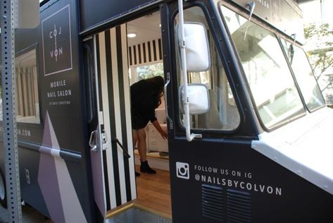 New Mobile Nail Salon Opens in Downtown Los Angeles - - NAILS Magazine Salon Update, Truck Boutique, Art On Nails, Mobile Nail Salon, Mobile Hair Salon, Mobile Beauty Salon, Mobile Spa, Mobile Nails, Mobile Beauty