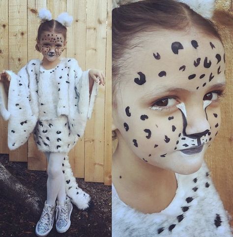 Snow Leopard Face Paint, Snow Leopard Costume, Leopard Face Paint, Book Week Ideas, Leopard Birthday, Leopard Costume, Leopard Face, Face Painting Halloween, Cute Halloween Costumes