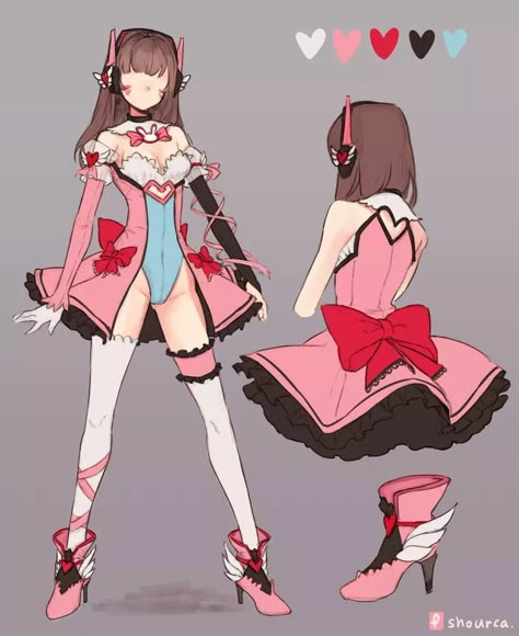 D Va Cosplay, Magical Girl Outfit, D.va Overwatch, Mahō Shōjo, Drawing Anime Clothes, 캐릭터 드로잉, Girl Inspiration, Fashion Design Drawings, Cosplay Dress