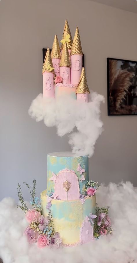 Disney Castle Cake Ideas, Once Upon A Time Birthday Cake, Princess Castle Cakes, Gravity Falls Cake, Disney Princess Cake Ideas, Disney Princess Castle Cake, Princess Cake Ideas, Disney Princess Cakes, Sand Castle Cake