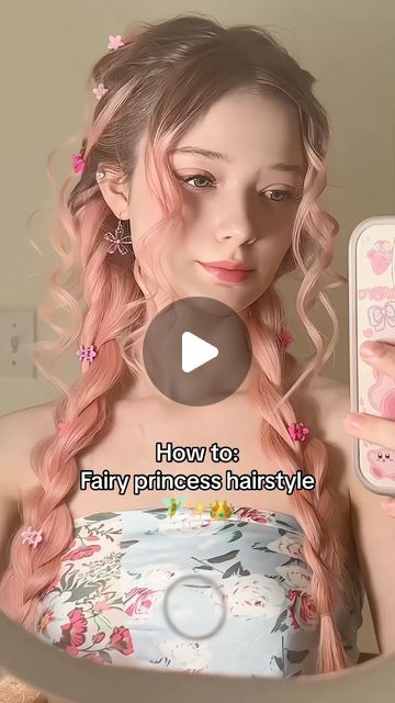 Helloitsjessicaa hairstyles + makeup on Instagram: "How to: fairy princess hairstyle 

I was messing around with my hair yesterday and came up with this cute hairstyle that gives princess/ fairy vibes haha

#hairtutorial #fairyhair #princesshair #hairinspo #hairstyle #foryou #explore #pinkhair #springhair" Elf Princess Hairstyles, Fairy Princess Makeup, Fairy Hairstyle, Fairy Hairstyles, Princess Hairstyle, Princess Makeup, Princess Fairy, Fairy Hair, Cute Hairstyle