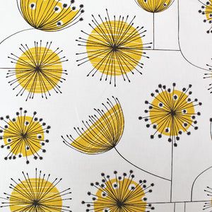 Modern Florals, Botanical Fabric, Bespoke Home, Furnishing Fabric, Dandelion Yellow, Abstract Flower Art, Fabric Designs, Botanical Print, Cotton Fabrics