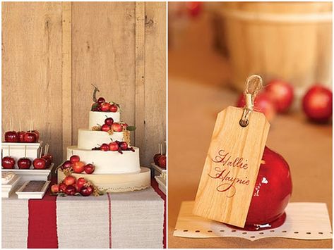 Fall wedding inspiration, fall wedding ideas, harvest season weddings, wedding day apples Apple Wedding Cake, Wedding Cakes Maroon, Fruit Wedding Cake, Apple Wedding, Maple Frosting, Three Tier Cake, Fruit Wedding, Franklin Tennessee, Orchard Wedding