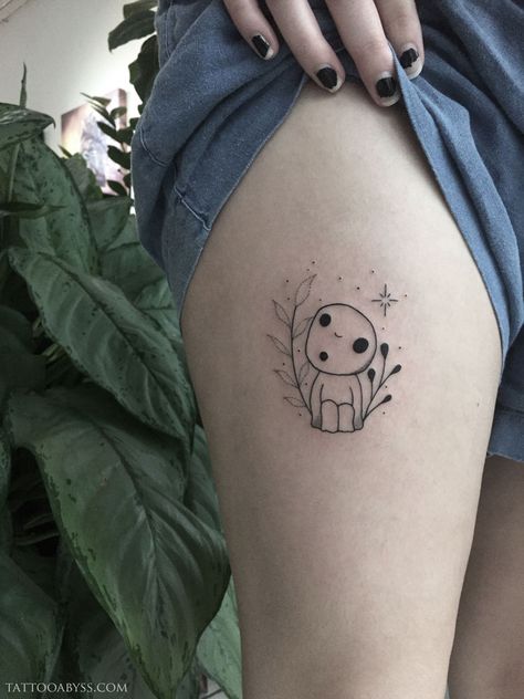 Studio Gibhili Tatoos, Ghibli Tattoo Ideas, Studio Ghibli Tattoo Ideas, Kodama Tattoo, Miyazaki Tattoo, Tatuaje Studio Ghibli, Ghibli Tattoos, Studio Ghibli Tattoo, Downtown Montreal