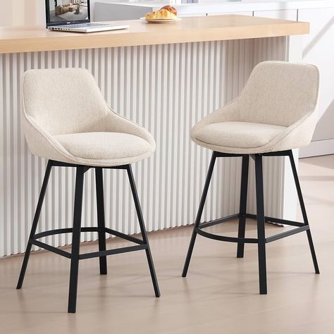 Amazon.com: Zesthouse 26'' Swivel Bar Stools Set of 2, Modern Counter Height Barstools with Backs, Upholstered Linen Fabric Stools for Kitchen Island, Counter Top Stools with Metal Legs, Beige : Home & Kitchen Counter Top Stools, Barstools With Backs, Modern Kitchen Chair, Stools For Kitchen, Modern Counter Stools, Stools For Kitchen Island, Bar Stools With Backs, Counter Height Chairs, Swivel Counter Stools