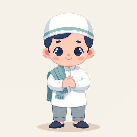 Premium Vector | A cute muslim kid when eid mubarak time Muslim Kids Cartoon, Muslim Illustration, Diy Quiet Books, Muslim Kids, Mac Wallpaper, Quiet Books, Stationery Templates, Business Card Maker, Card Banner