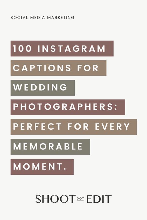 infographic stating 100 instagram captions for wedding photographers Photographers Quotes, Captions For Marriage Photos, Elopement Captions Instagram, Wedding Instagram Post, Caption For Bride Photo Instagram, Wedding Video Caption For Instagram, Caption Wedding, Save The Date Instagram Post Caption, Caption For Wedding Photos