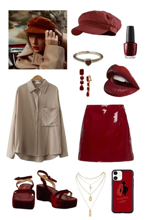 Aesthetic Red Lipstick, Red Eras Tour, Taylor Swift Eras Tour Outfit, Taylor Swift Red Album, Red Taylor Swift, Taylor Swift Red Tour, Taylor Swift Costume, Taylor Swift Birthday Party Ideas, Taylor Swift 22