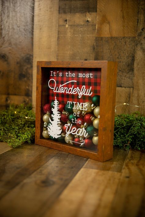 "Let it snow ~ This beautiful Christmas shadow box will be a great addition to your holiday home décor. Perfect for a fireplace mantle, wall or other surface in your home. This white shadow box is filled with mini ornaments and and a snowy background . Front of the glass says \"let it snow\" Give a personalized gift that will last a lifetime! This is perfect for baby showers, gender reveals, home decor, birthday, anniversaries, holidays or special occasions. If the Rush Order Fee is not applied on check-out, we will be shipping the order out as per our delivery policy ORDER PICK-UPS:  Please message us for a coupon to waive shipping. We are located in Deerfield Beach, Florida." Shadow Box Christmas, Decor Christmas Home, Christmas Crafts To Sell, Christmas Shadow Boxes, Mini Ornaments, Christmas Decorations For The Home, Craft Show Ideas, Christmas Home Decor, Wonderful Time Of The Year