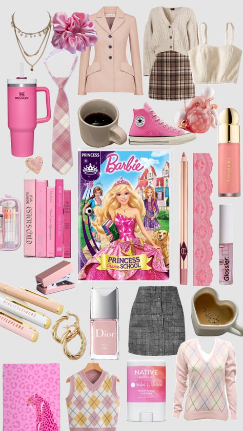 #outfitinspo #barbie #pink #school #academia Little Top Big Pants, Peach Cupcakes, Sasson Jeans, Megan Nicole, Lilly Pulitzer Outfits, Native Deodorant, Kira Kosarin, Tori Spelling, Space Outfit