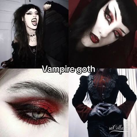 Vampire Goth Makeup, Goth Makeup Looks, Types Of Goth, Vamp Goth, Vampire Clothes, Vampire Makeup, Goth Music, Goth Vampire, Goth Subculture