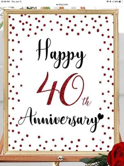 Happy 40 Anniversary, 40th Anniversary Ideas, Happy 40, Happy 40th Anniversary, Anniversary Quotes For Him, 40 Year Anniversary, Happy Anniversary Quotes, Happy 40th, Anniversary Funny