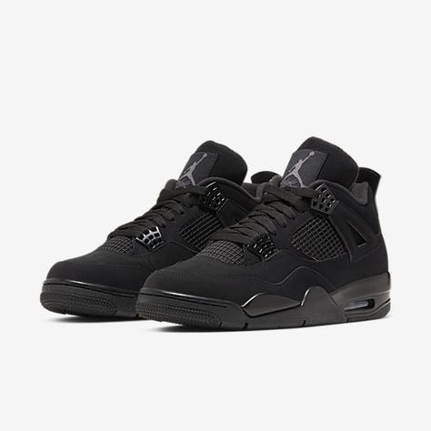 Air Jordan 4 Retro « Black Cat » Black Cat 4s, Black Cat Breeds, Jordan Iv, Air Jordan Iv, Red Thunder, Jordan 4’s, Jordan 4 Black, Basketball Shoes For Men, Nike Air Jordan 4