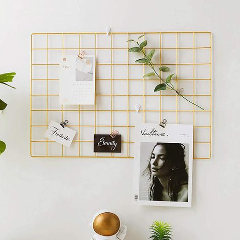 shengze60 Wall Mounted Photo Memo Board | Wayfair Grid Wall Panel, Grid Wall, Grid Panel, Hanging Display, Display Wall, Memo Boards, Photo Holder, Memo Board, Photo Holders