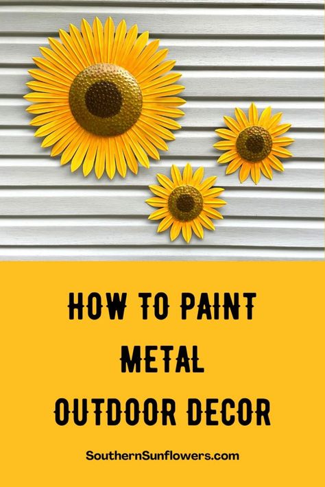 Learn how to paint metal outdoor decor using spray paint and acrylics. How To Paint Metal, Outdoor Metal Art, Paint Metal, Outdoor Metal Wall Art, Metal Yard Art, Learn How To Paint, Outdoor Diy Projects, Metal Garden Art, How To Clean Metal