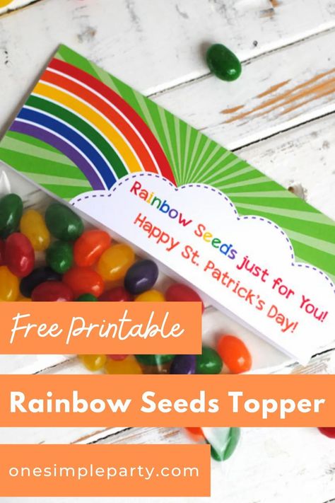 Rainbow Seeds Free Printable, Free Printable Rainbow, Rainbow Birthday Party Ideas, St Patrick's Day Kids, Teacher Encouragement, Recognition Ideas, St Patrick's Day Activities, Free Printables For Kids, Spring Kids