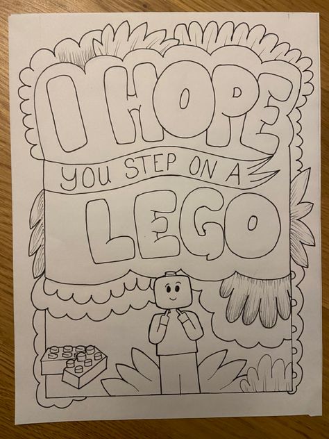 Drawing I Hope You Step On A Lego Coloring Page, Simple Stuff To Draw When Bored, I Hope You Step On A Lego, Things To Draw When Your Mad, What To Draw When Bored Doodles, Easy Stuff To Draw Step By Step, Lego Doodle, Things To Draw On A Whiteboard, Easy Things To Draw When Bored