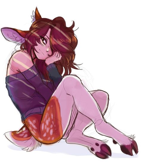 Goat Lady Character, Faun Oc Art, Sheep Satyr Character Design, Deer Anthro Female, Faun Drawing Reference, Goat Character Art, Deer Hybrid Oc, Femboy Drawing Oc Base Cute, Half Goat Half Human Oc