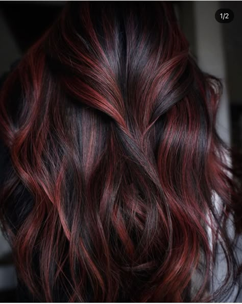 Red Balayage Hair, Dark Red Hair Color, Rambut Brunette, Red Ombre Hair, Hair Color Burgundy, Dark Red Hair, Burgundy Hair, Auburn Hair, Hair Dye Colors