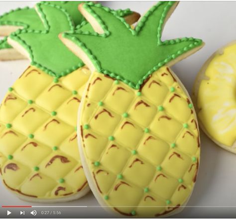 Pineapple Decorated Cookies, Pineapple Cookies Decorated, Pineapple Cookie, Fruit Sugar Cookies, Pineapple Sugar, Pineapple Cookies, Fruit Sugar, Cutout Cookies, Food Cookies