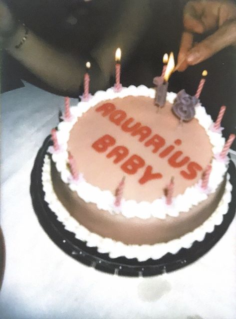 #birthday #aquarius #vintageaesthetic #february #cake #pinterest #pink #eighteenparty 15 February Birthday, Cake For Aquarius, Fun 21st Birthday Cakes, It Girl Birthday Cake, Aquarius Cake Aesthetic, Aquarius Szn Cake, Aquarius Baby Cake, Aquarius Birthday Party, February Birthday Cake