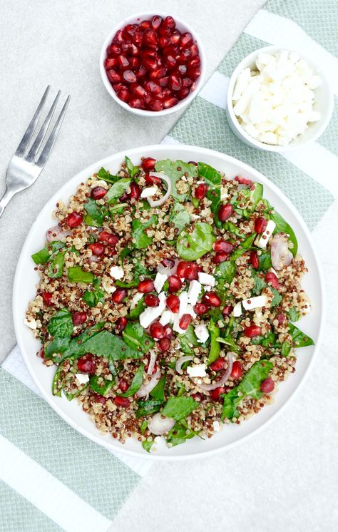 Pomegranate Quinoa Salad, Feta Pomegranate Salad, Pomegranate Feta Salad, Quinoa Pomegranate Salad, Quinoa Salad Bowl, Deli Platters, Salad Quinoa, Apple Walnut Salad, Pomegranate Recipes