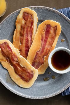 Desert Imposters, Bacon Pancake Dippers, Pancake Bacon, Bacon Pancake, Pancake Dippers, Camping Menu, Pancakes And Bacon, Easy Dinners, Breakfast Table