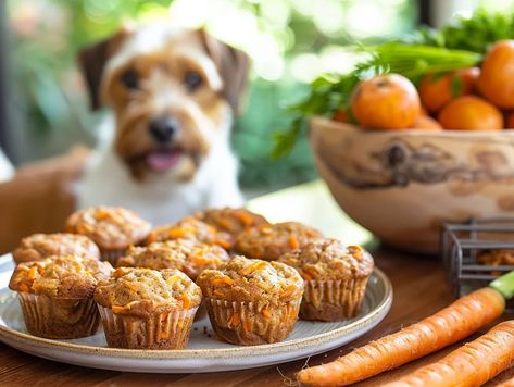 Carrot & Apple Dog Muffins Apple Carrot Muffins, Dog Muffins, Carrot Dogs, Carrot Cake Muffins, Carrot Muffins, Quick Treats, Apple Muffins, Homemade Snacks, Homemade Dog