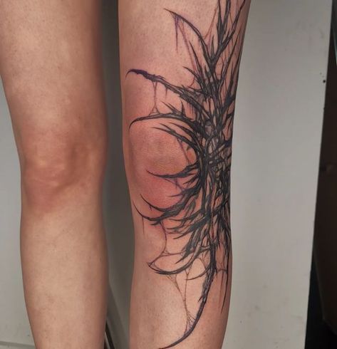 Above The Knee Cover Up Tattoo, Knee Tattoo Cover Up Ideas, Open Knee Tattoo, Knee Filler Tattoo, Leg Tattoo Cover Up, Tattoo Ideas Knee Female, Scraped Knees Tattoo, Grunge Knee Tattoo, Knee Tattoo Cover Up