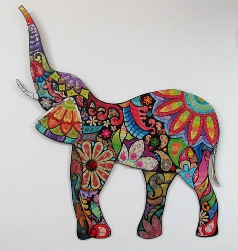 Arte De Elefante, Imagen Elefante, Fondos De Pantalla Elephant Painting Canvas, Elephant Illustration, Mosaic Art Projects, Horseshoe Crafts, Watercolor Elephant, Elephant Tattoo, Elephant Painting, Creative Arts And Crafts, Elephant Figurines