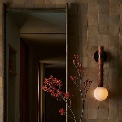 Zia Tile on Instagram: "No surface on earth shimmers quite like zellige – especially with the right lighting. This clay-hued mood of a bathroom lit by @studioluddite features a wall of Glazed Earth zellige 4x4s against perfectly paired marble." Glazed Earth Zellige, Zellige Tile Bathroom, Zia Tile, Cabin Bathroom, Cabin Bathrooms, Zellige Tile, House Inspo, Tile Bathroom, On Earth