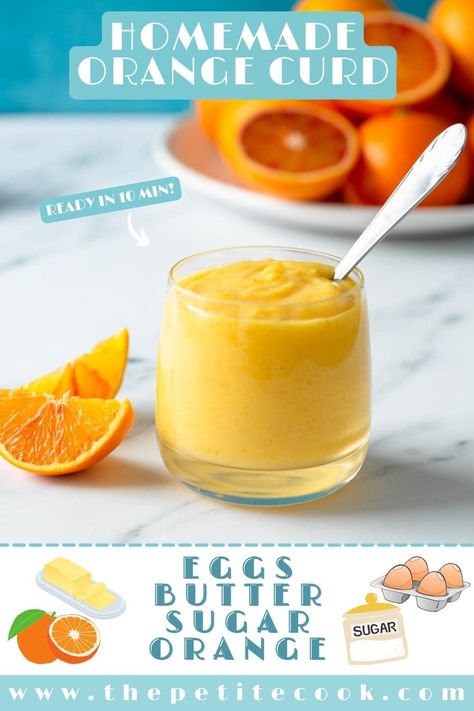 This easy orange curd is deliciously citrusy, creamy, and sweet. You only need 4 ingredients and it comes together in 10 minutes! Orange Recipes Easy, Lemon Curd Uses, Orange Recipes Dessert, Shortcrust Pastry Recipes, Pudding Pie Filling, Gingerbread Cake Recipe, Orange Curd, Marmalade Recipe, Citrus Recipes