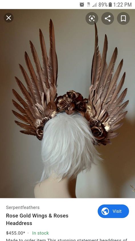 Puffy Hair, Feather Crown, Patch Outfit, Floral Headdress, All Body Types, Fairy Wedding, Cargo Pants Outfit, Feather Wings, Gold Feathers