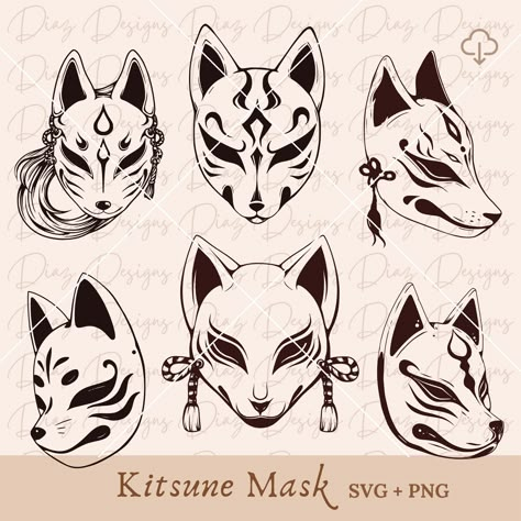 Japanese Fox Mask Drawing, Japanese Fox Mask Full Face, Japanese Masks Art, Fox Mask Drawing, Oni Oc Male, Mask Design Concept, Kitsune Mask Tattoo Design, Kitsune Mask Drawing, Kitsune Mask Art