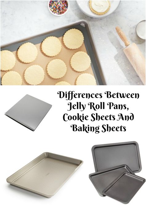 From Val's Kitchen - Differences Between Jelly Roll Pans, Cookie Sheets And Baking Sheets Pan Cookies, Flat Pan, Best Pans, Waffle Cookies, Cookie Sheets, Sheet Cake Pan, Jelly Roll Pan, Pan Sizes, Peanut Brittle