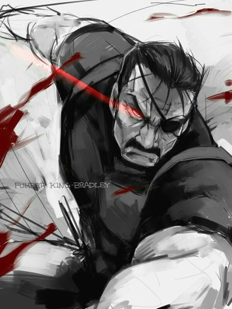 King Bradely Wrath Fullmetal Alchemist, King Bradley Fullmetal Alchemist, Full Metal Alchemist Manga, King Bradley, Evil King, Fma Brotherhood, Full Metal Alchemist, Alphonse Elric, Evil Anime