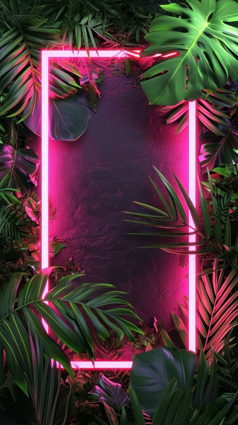 Tropical outdoors nature jungle. | Premium Photo - rawpixel Tropical Background Wallpapers, Bold Background, Hot Pink And Green, Jungle Backdrop, Jungle Design, Tropical Moodboard, Nightclub Design Lighting, Punk Background, Neon Jungle