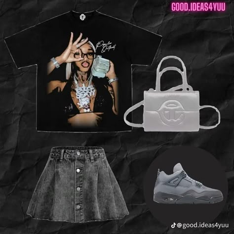 Wet Cement Jordan 4 Outfits, Gray Jordans Outfit Women, Cement 4s Outfit, Rod Wave Concert Outfit Ideas, Grey Jordans Outfit, Rod Wave Concert Outfit, Rod Wave Concert, Jordan 4 Outfits, Cement 4s