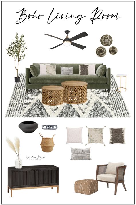 Boho Style Living Room, Green Sofa Living, Green Couch Living Room, Green Sofa Living Room, Boho Style Living, Boho Living Room Decor, Style Living Room, Green Sofa, Neutral Living Room