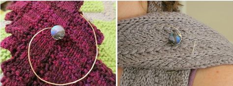 DIY Craft: How to Make a Simple Wire and Bead Shawl Pin or Clasp Scarf Pins Diy, Scarf Slides, Diy Shawl, Scarf Pins, Pins Diy, Wire Knitting, Wire Ornaments, Kids Knitting Patterns, Scrap Fabric Crafts