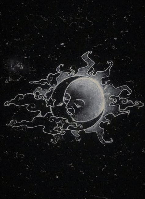 Sun moon art wallpaper background black and white sketch outline clouds stars Sun Moon Stars Clouds Tattoo, Moon Black And White Aesthetic, Black And White Aesthetic Stars, Black Aesthetic Sketch, Black And White Moon Aesthetic, Star Sketches Aesthetic, Black And White Journal Ideas Aesthetic, Moon And Sun Astethic Wallpaper, Sun And Moon Lockscreen