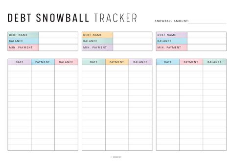 Debt Tracker Printable Free, Debt Snowball Worksheet, Payoff Debt, Debt Payoff Printables, Planner Cleaning, Colorful Planner, Lifestyle Planner, Everyday Planner, Tracker Free